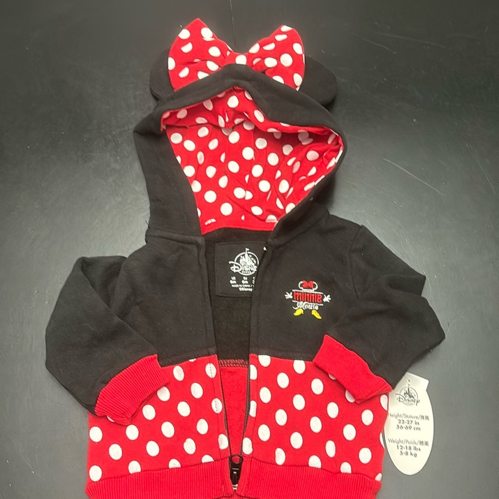 Disney Minnie Mouse Hooded Sweatshirt 6 months NWT